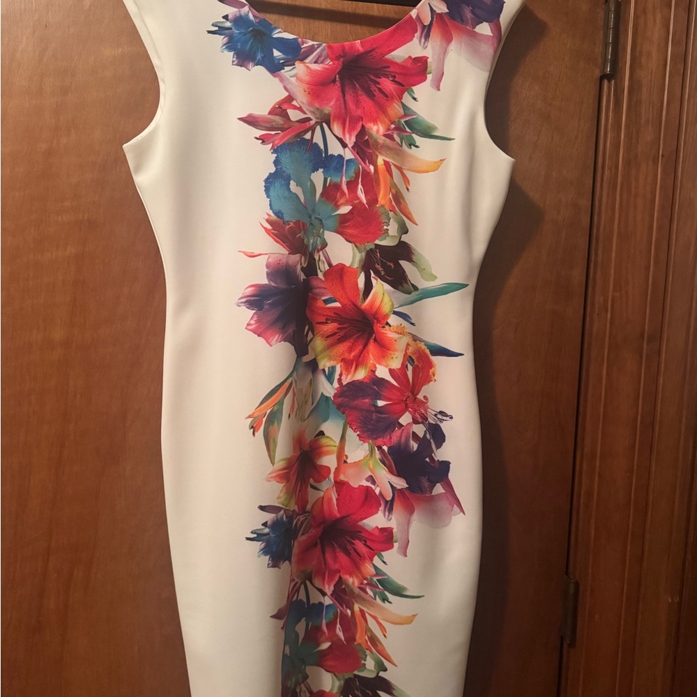 Frank Lyman Design Multicolor Floral Midi Dress - Picture 4 of 4